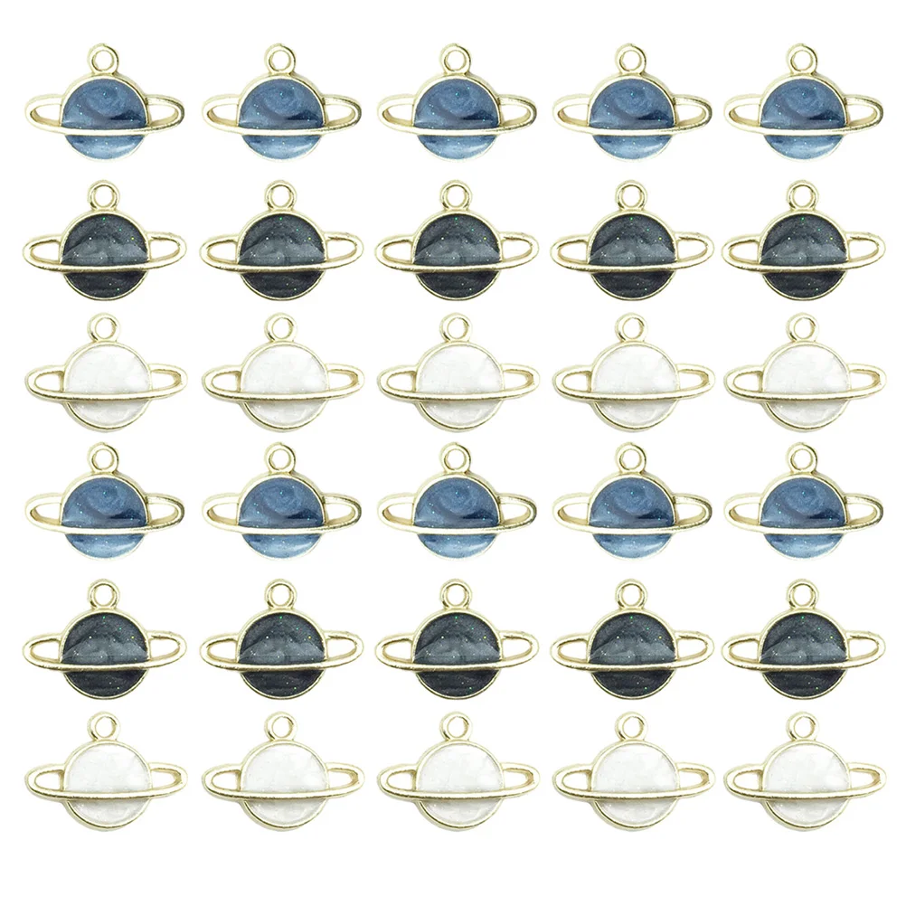 

60 шт. подвесок-планет из сплава с эмалью для изготовления ювелирных изделий, кулоны для ожерелий и браслетов, аксессуары для рукоделия, подвески для ожерелий