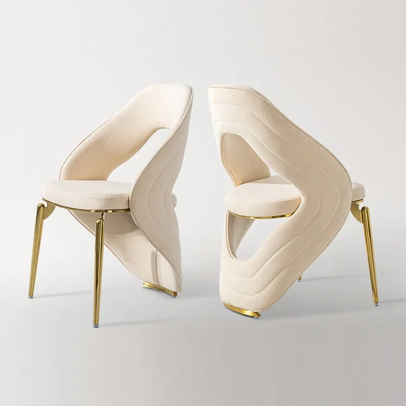 

Dining Chair Light Luxury Stainless Steel Home High-end Restaurant Hotel Chair Modern New