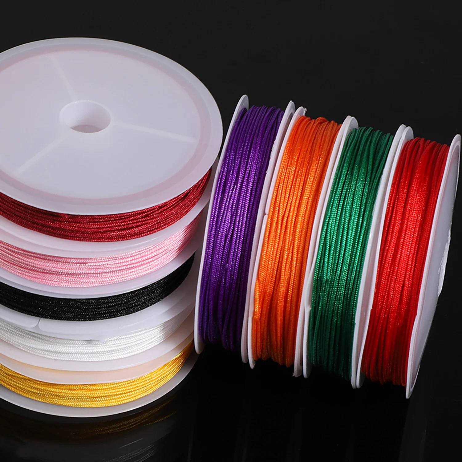 30meters/3Roll 0.8mm Width Polyester Thread Hand Woven Wire/Cord/String/Rope for Braiding Bracelets Crafts Gift Box Packaging