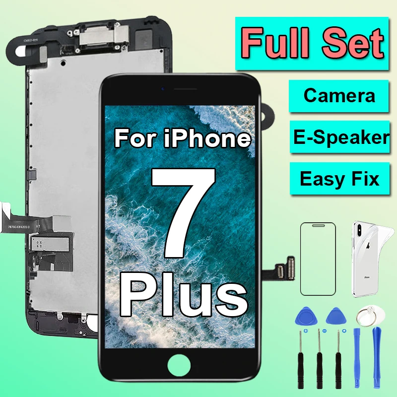 AAA Screen For iPhone 7 Plus 7P LCD Display Full Set Replacement Assembly Touch Digitizer Complete Installed with Front Camera