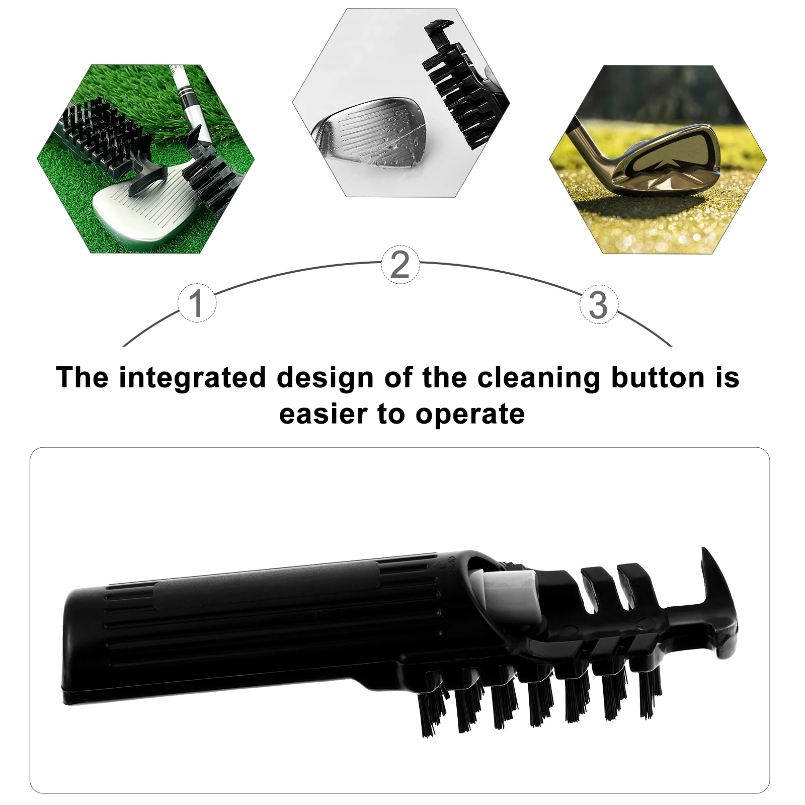 

Efficient Brush for Golf with Ergonomic Handle and Detachable Spray Bottle