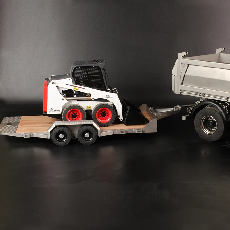 Metal Trailer Board 1/14 Transport Truck Small Trailer Small Construction Vehicle Model Trailer Toy