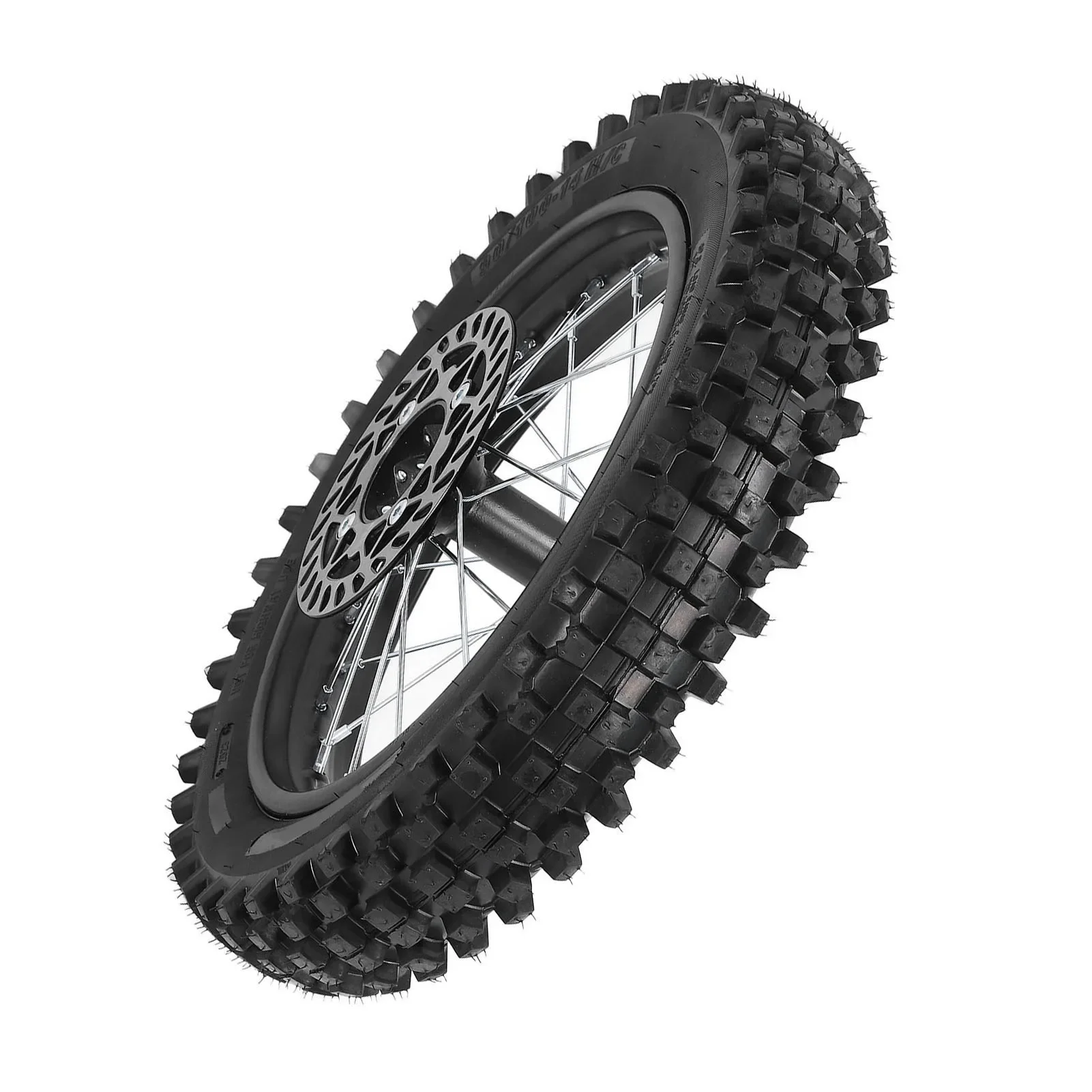 Rear Wheel Rim Tire Replacement 14in Easy Installation Dirt Bike Rear Wheel Tire Assembly Improved Traction for TSD 110 TD 125