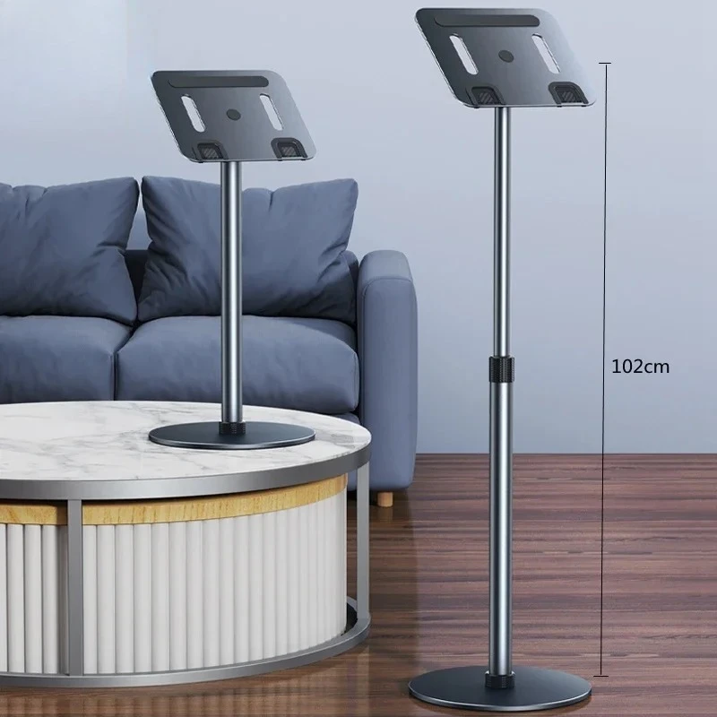 Oatsbasf Metal Aluminum Laptop Floor Stand Standing Desk Adjustable Floor Holder Projector Stand Accessories for Macbook & IPad
