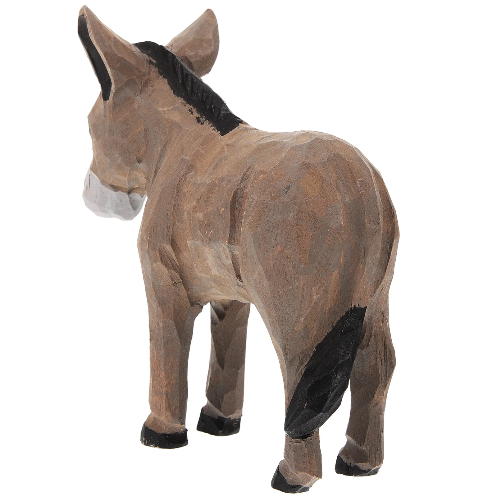 

Wooden Donkey Ornaments Figurine Statue Sculpture Crafts Desktop Decoration Woodcarving