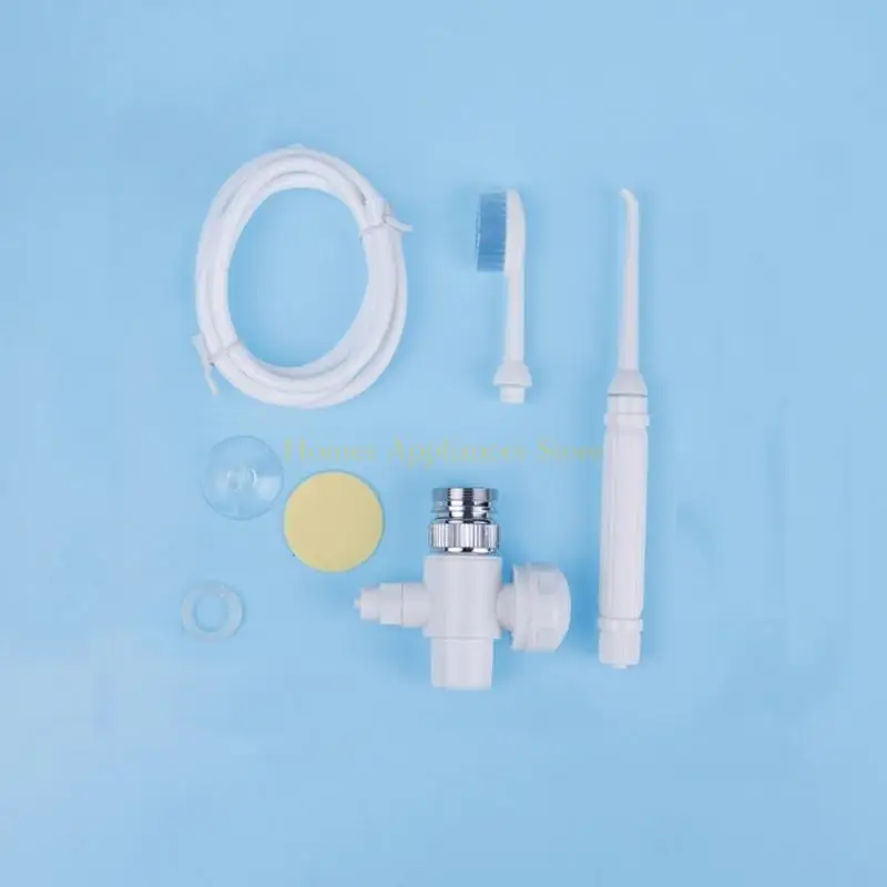 D0AB Ergonomic Teeth Cleaning Device 2 In 1 Portable Faucet Orals Irrigator with Toothbrush Water Flosser for Home Use