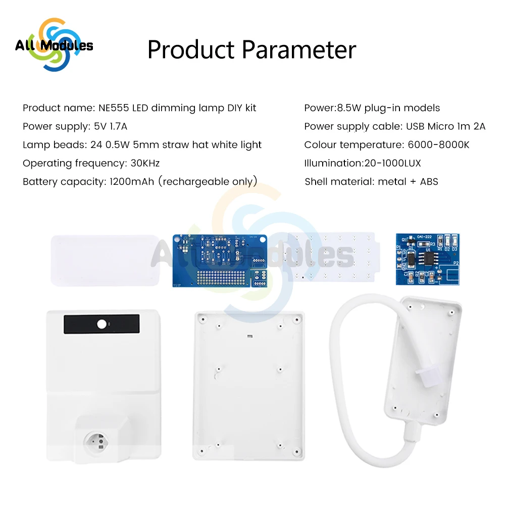 Diy Electronic Soldering Kit Ne555 Led Desk Lamp Dimmer Pwm Circuit Assembly Diy Soldering Practice Skills Assembly