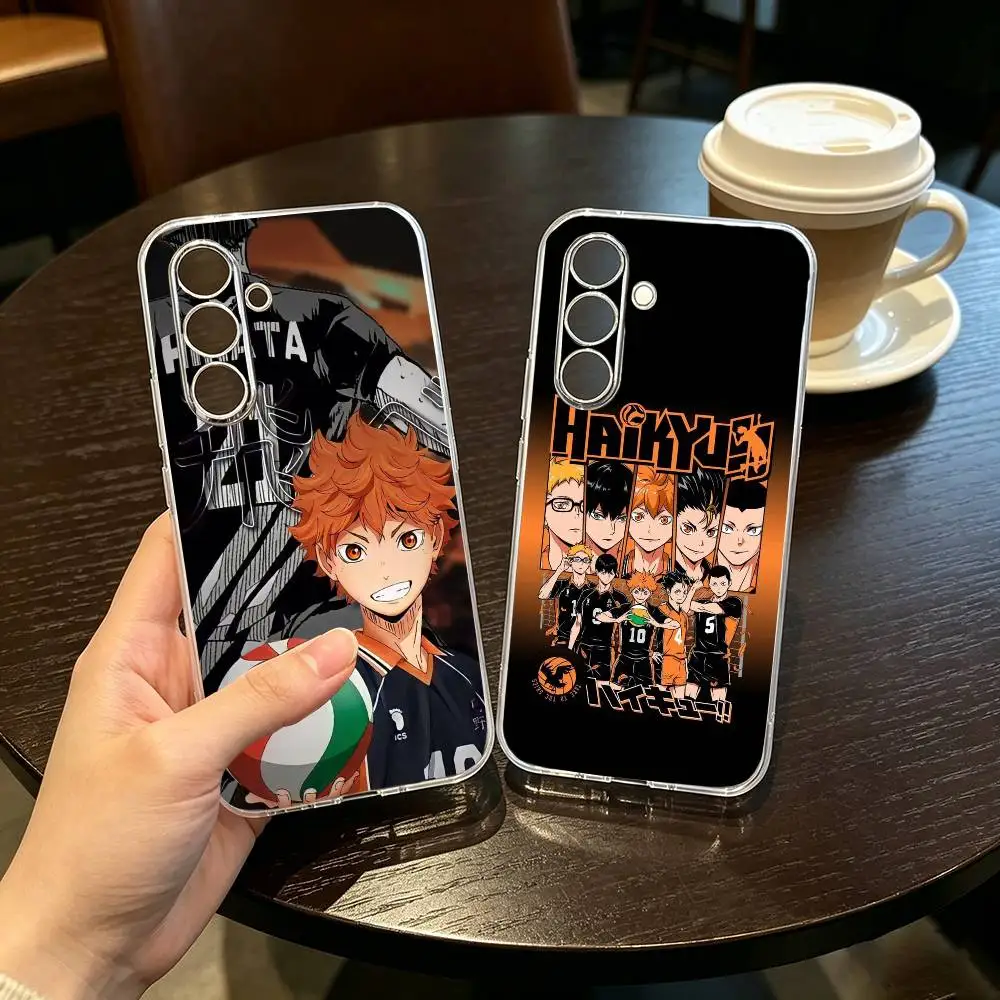 Shonen Anime-H-Haikyu Phone Case Transparent Silicone Soft For SamsungA10,12,20,21S,30,31,40,50,51,52,70,71