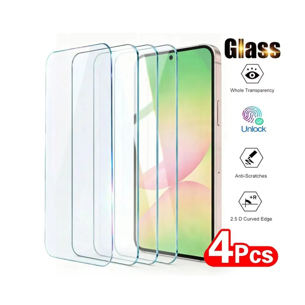 

1-4PCS Fingerprint Unlock Clear Tempered Glass For Samsung S25 Ultra S25 S24 S24 Ultra S23 Plus S22 5G S25 Edge Screen Protector