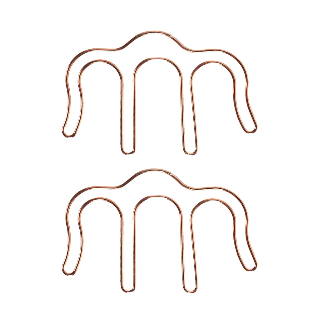 2Pcs Stylish Metal M Shaped Clip General Music Clip Metal Hollowed Bookmark(Rose Gold) Creative Clip Creative Paper Clamp