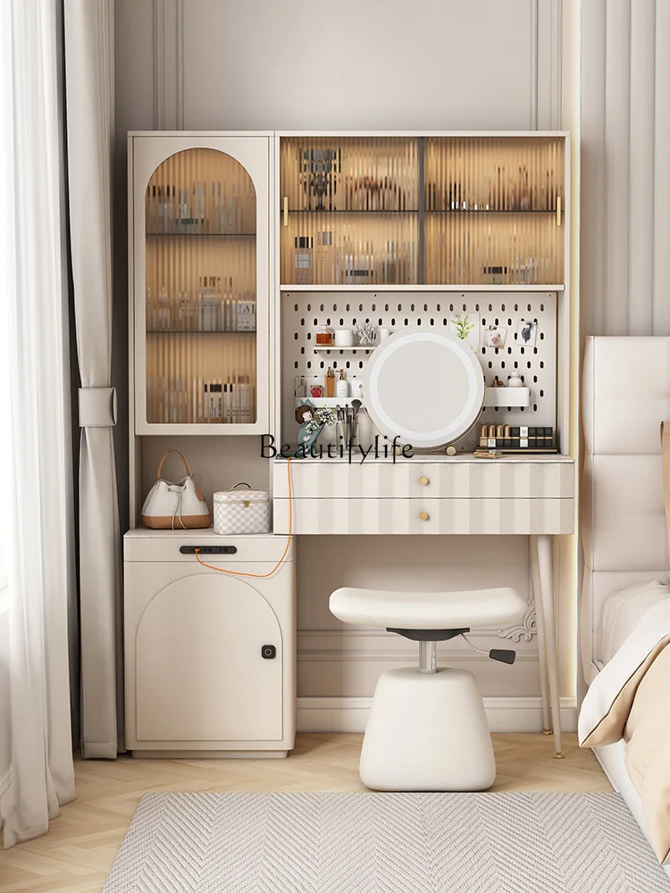 

ld6Cream Style Light Luxury Dressing Table Desk Integrated Bedroom Modern Minimalist