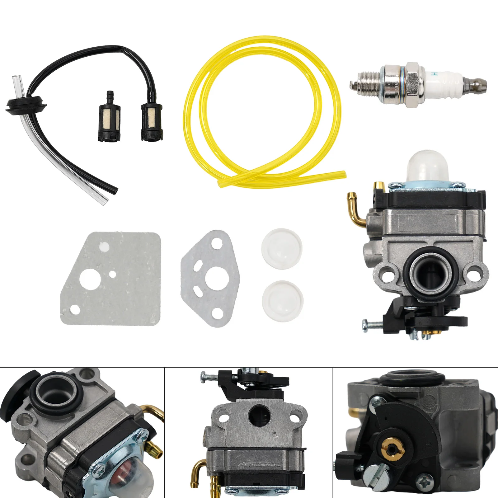 Complete carburetor kit compatible with 4 Cycle S430 featuring gaskets fuel line filter and bulb for reliable operation