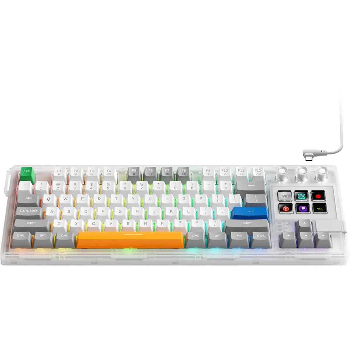 Y2361A*☀▃K1 Pro 6 LCD Visual Mechanical Keyboard Hot‑Swappable Macro Gaming Console RGB Controller