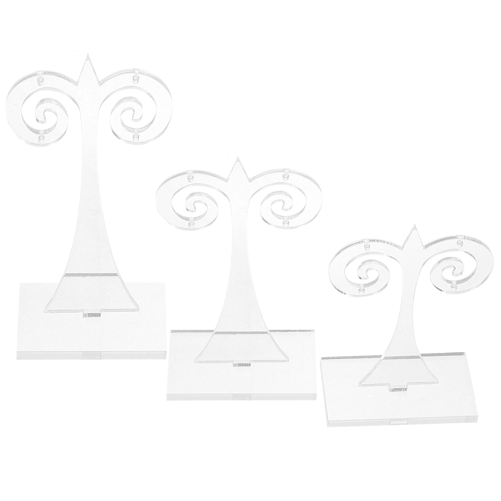 

3pcs Acrylic Display Stand With Stable Base Desktop Holder For Jewelry Store Earring Storage Rack Earring Organizer Stand