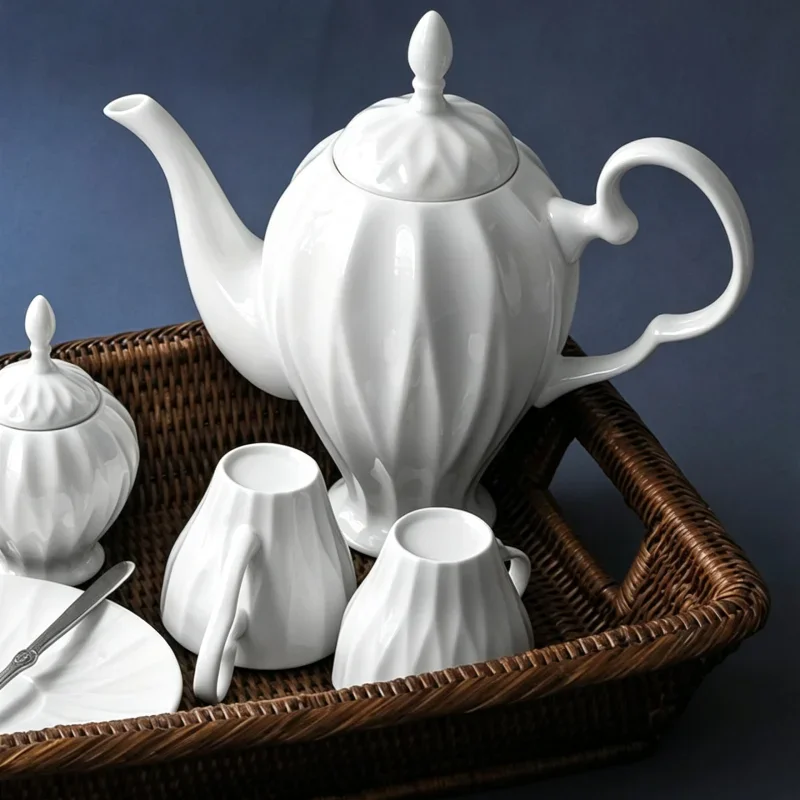 21pcs set, real bone china tea pot and mug set, royal creative design, tazas chip tea cup, nespresso coffee cup, taza cafe set