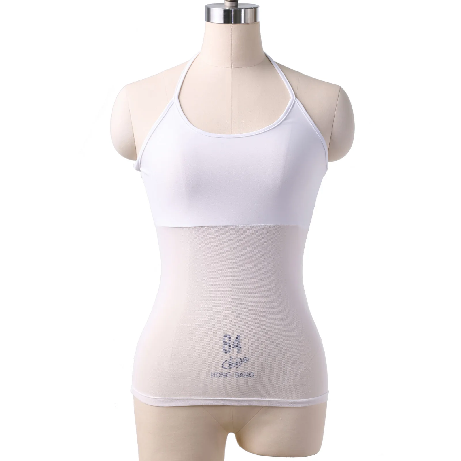 Semi-transparent yarn suspender top, belly dance suit, practice suit, practice suit.