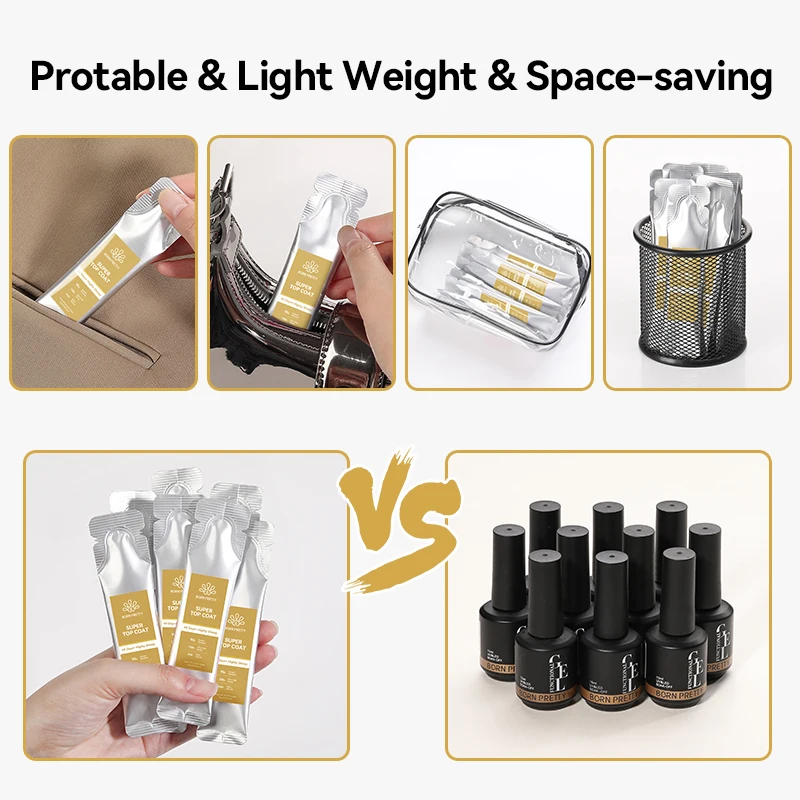 BORN PRETTY 15g Super Top Coat Paquete Recargado 15ml Larga Duración Resiste Danos Top Coat Brillante Semi Permanente Nail Art Gel