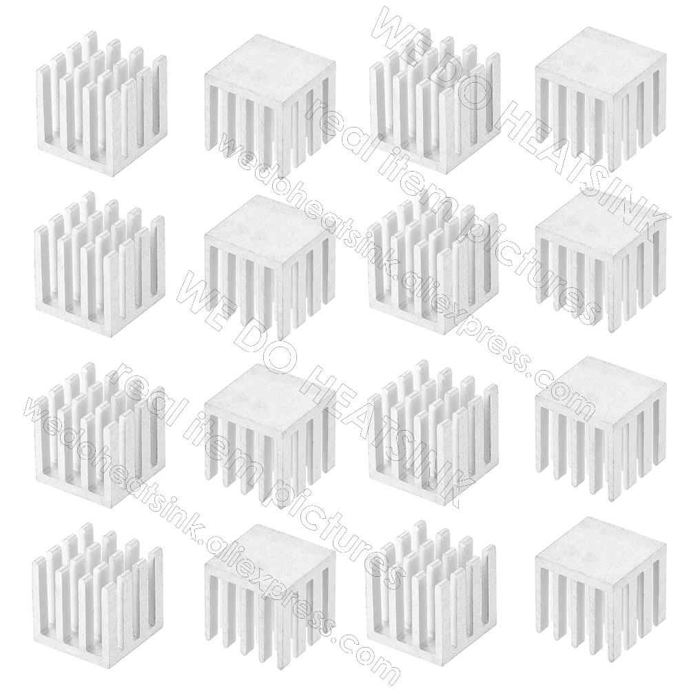 WE DO HEATSINK 15x15x15mm Without or With Thermal Pad Small Cube Size Silver Slotted Aluminum Heatsink Cooler Radiator