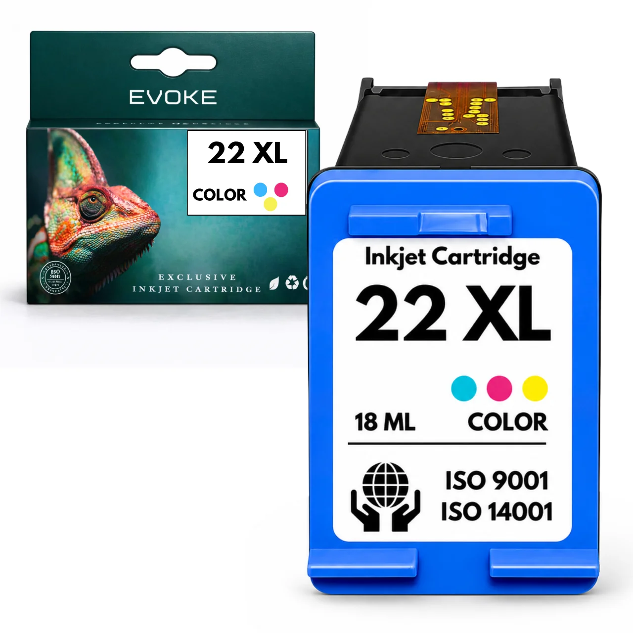 Evoke Compatibele Inkt voor Hp 22XL Hp22 C9352Ce Tri-Color Cmy Cyaan Magenta Geel 18 ml 560 Pagina's Deskjet 3910 3915 3920 3940 3950 D1311 D1320 D1330 D1341 D1360 D1420 D1430 D1445 D1450 D1455 D1460