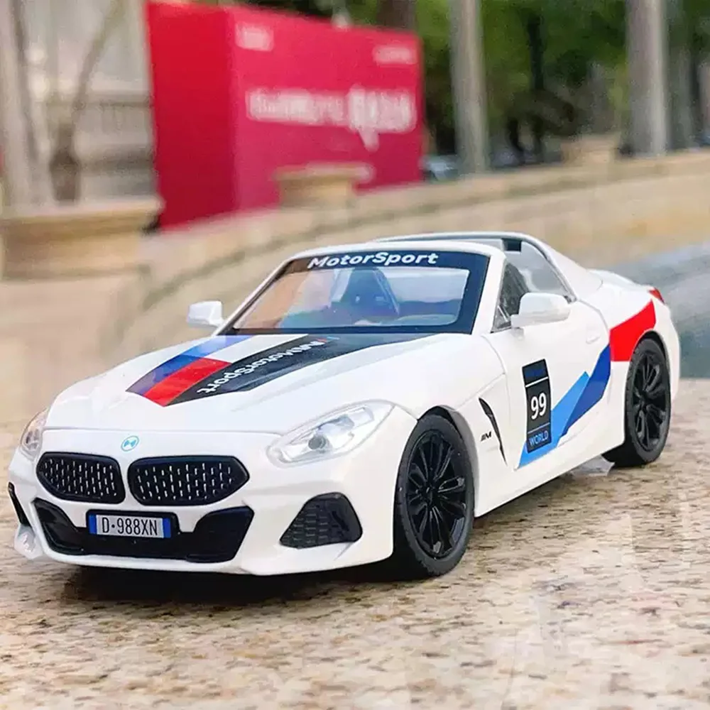 Modèle de voiture de sport en alliage moulé sous pression Z4 I8, jouets, portes ouvertes, son et lumière, véhicules rétractables, cadeau de vacances pour ami, 1:22