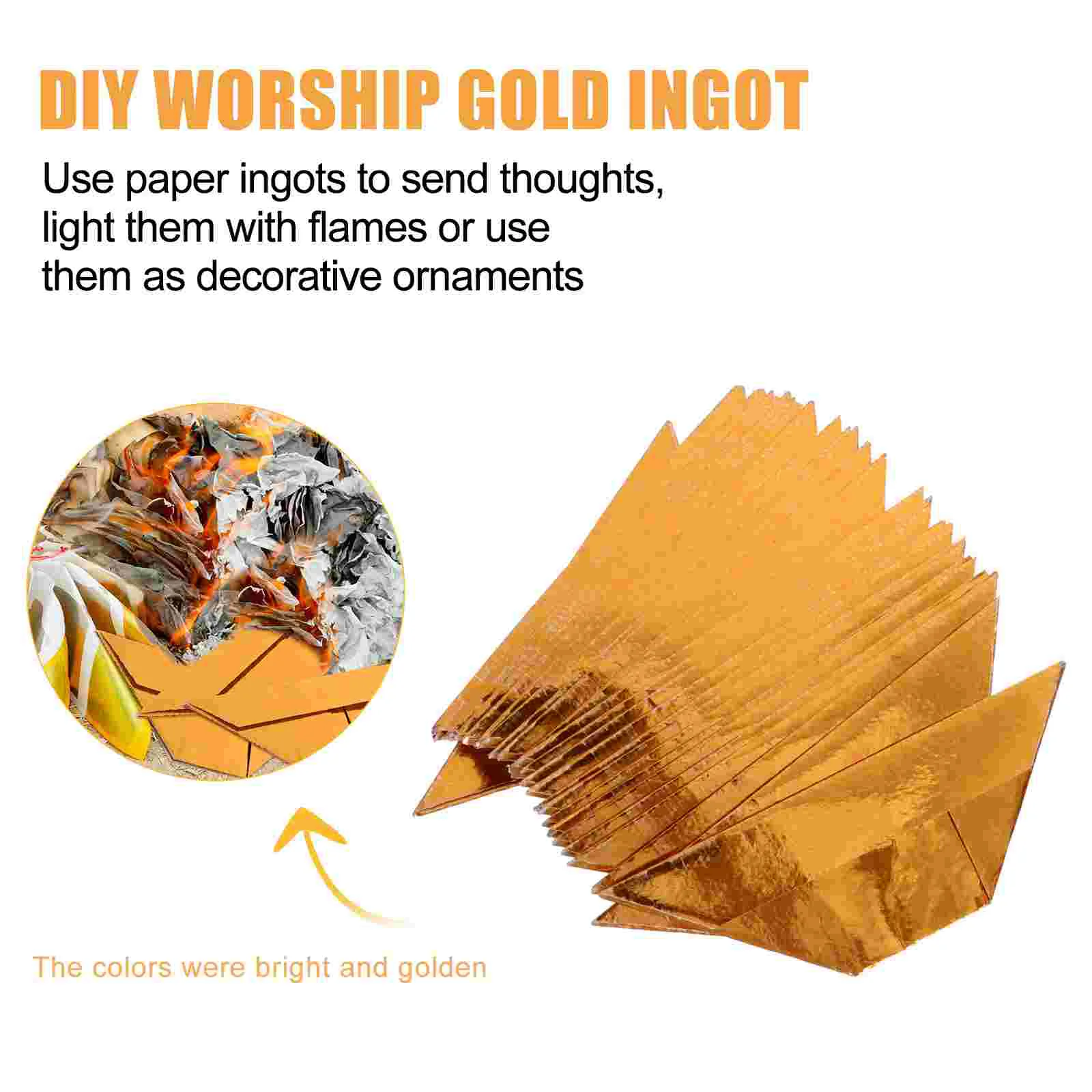 400 Pcs Origami Tomb-sweeping Day Supply Paper Yuan Bao Ghost Gold Ingot Worship Supplies Ancestor for