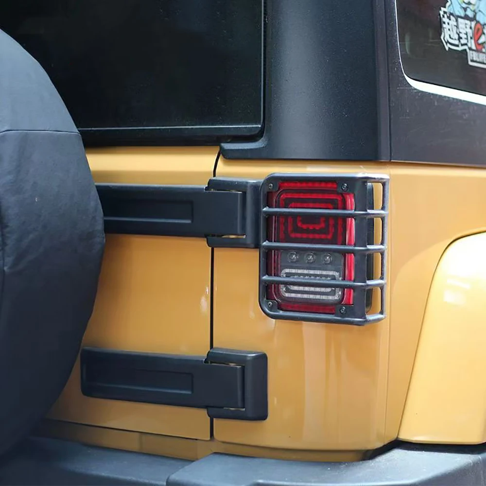 Lantsun J012 Steel Light Cover Lamp Protector Set for Jeep for Wrangler JK07-17（Taillight Headlight Grillelight）