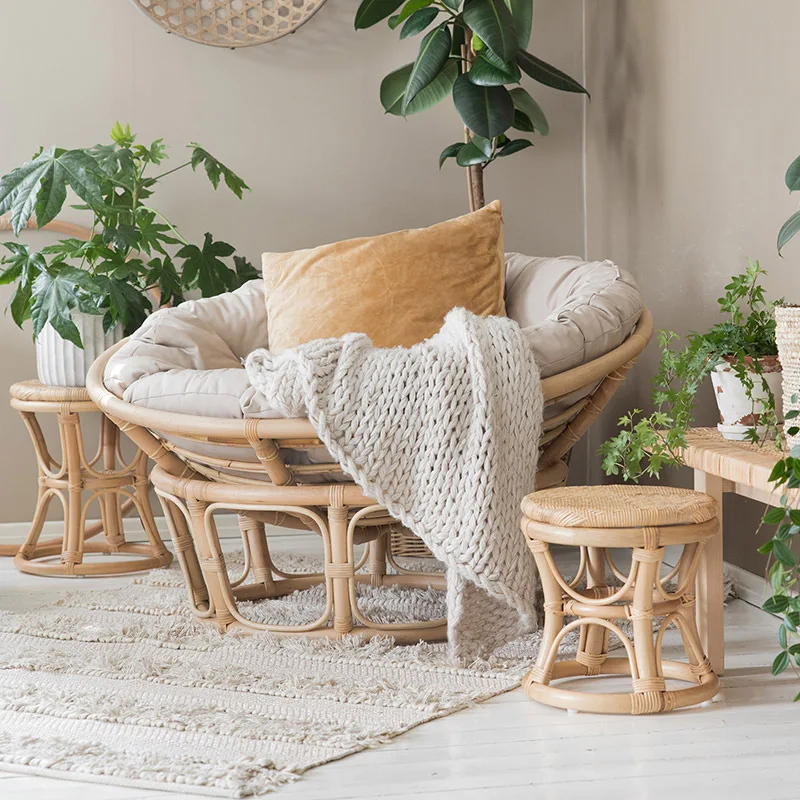 

Radar rattan sofa recliner single lazy chair real rattan papasan chair leisure bed and breakfast round sofa chair