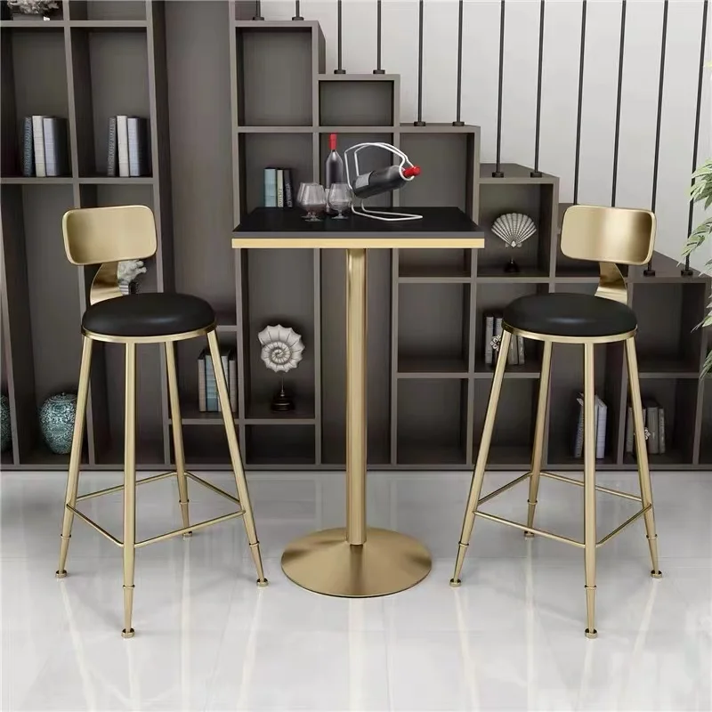 Modern Minimalist Marble Bar Table Balcony Against The Wall Small Long And Narrow High-leg Table And Chair Combination