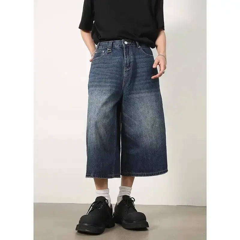 Deeptown Vintage Loose Jorts Jeans Y2k Streetwear Oversize Shorts Denim Pants Korean Fashion Baggy Grunge Trouser Summer Neutral