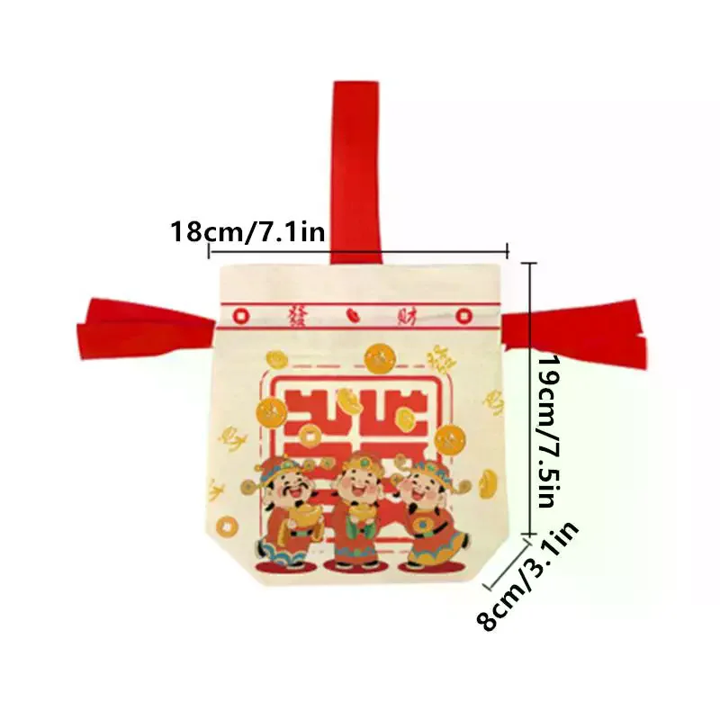 1pcs Year Of The Horse Candy Bags Horse Pattern Chinese New Year Gift Bags For Kids Cookies Snack Pack Bags Party Decorations