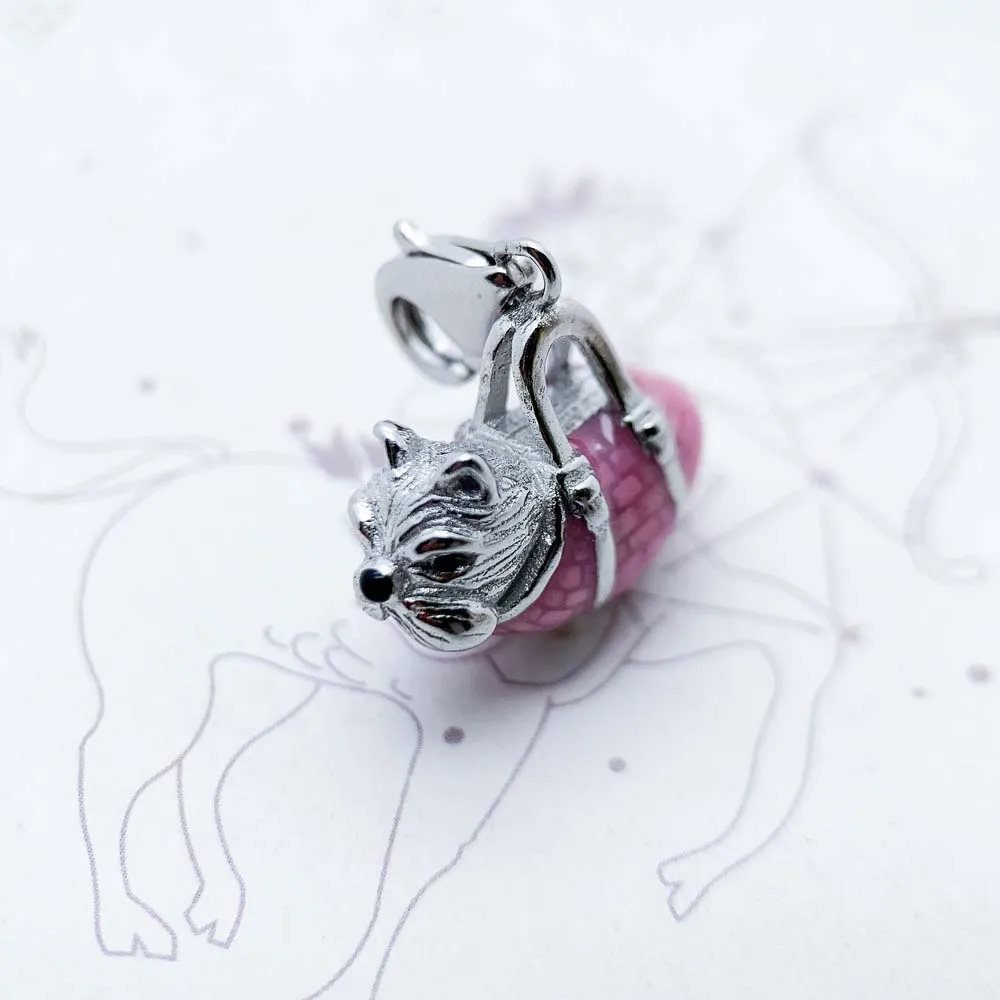 100% argento Sterling 925 carino Westie Westy Dog Pet Bag ciondolo animale Charms regalo gioielli fai da te