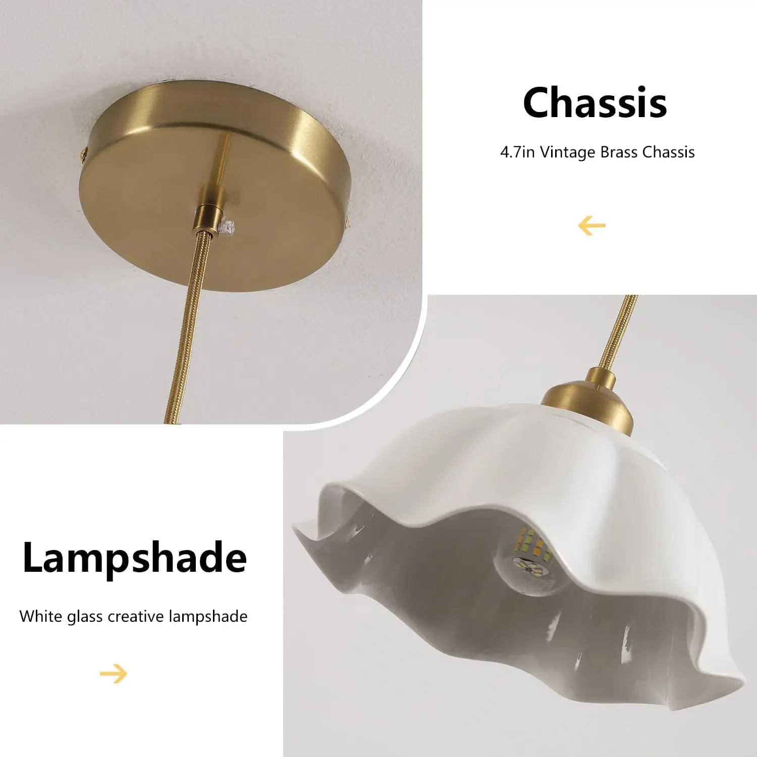 Keramische Hanglamp Nordic Vintage Mid Century Moderne Hanglamp Witte Golf Keramische Kap Messing Afwerking Plafond Hanglamp
