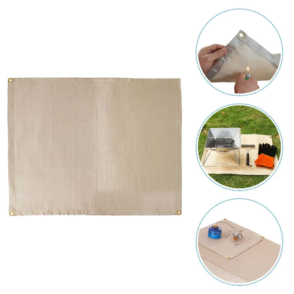 Fire Retardant Blanket Fiberglass Fireproof Mat for Outdoor Camping Fireplace Barbecue Lawn Protection Fireplace Mat