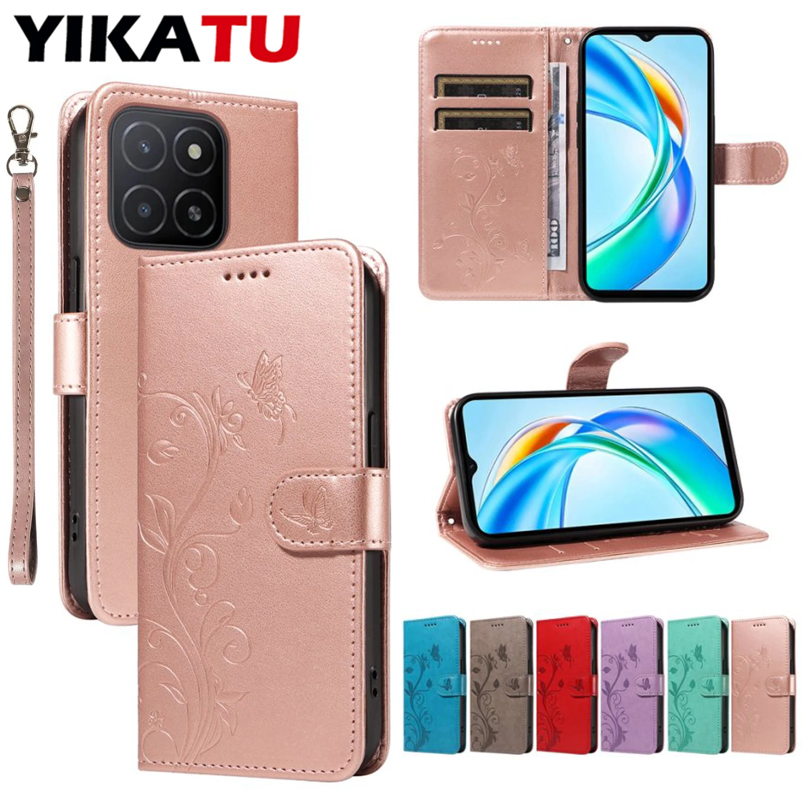 

Leather Wallet Case For Huawei Honor X60 Pro X50i X50 X40 X30i X30 5G X9C Smart X9B X9A X9 X8C C8B X8A X8 X7C 4G X7A X7 X6B X6
