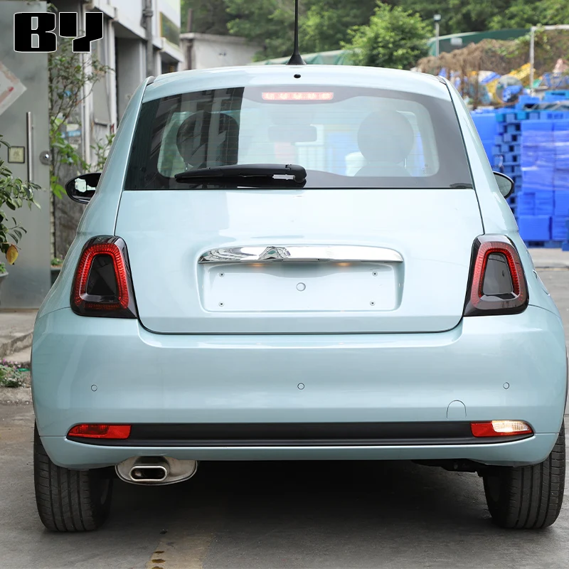 for Fiat 500 2016-2024 ABS Smoked Black Rear Tail Light Decorative Cover Sticker Car Accessories