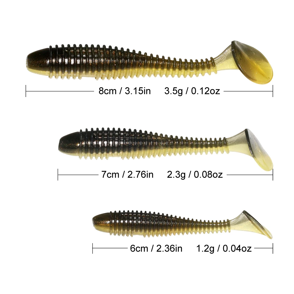 Fishing Lures 6cm- 8cm Plastic Silicone Bait Artificial Wobbler Worm Swimbait Predator Soft Lure shad for Pike Bass Sea Tackle