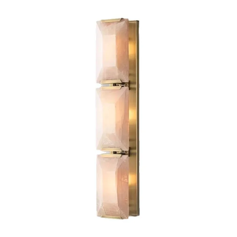 

all-copper retro marble wall lamp villa living room background wall corridor American lamps