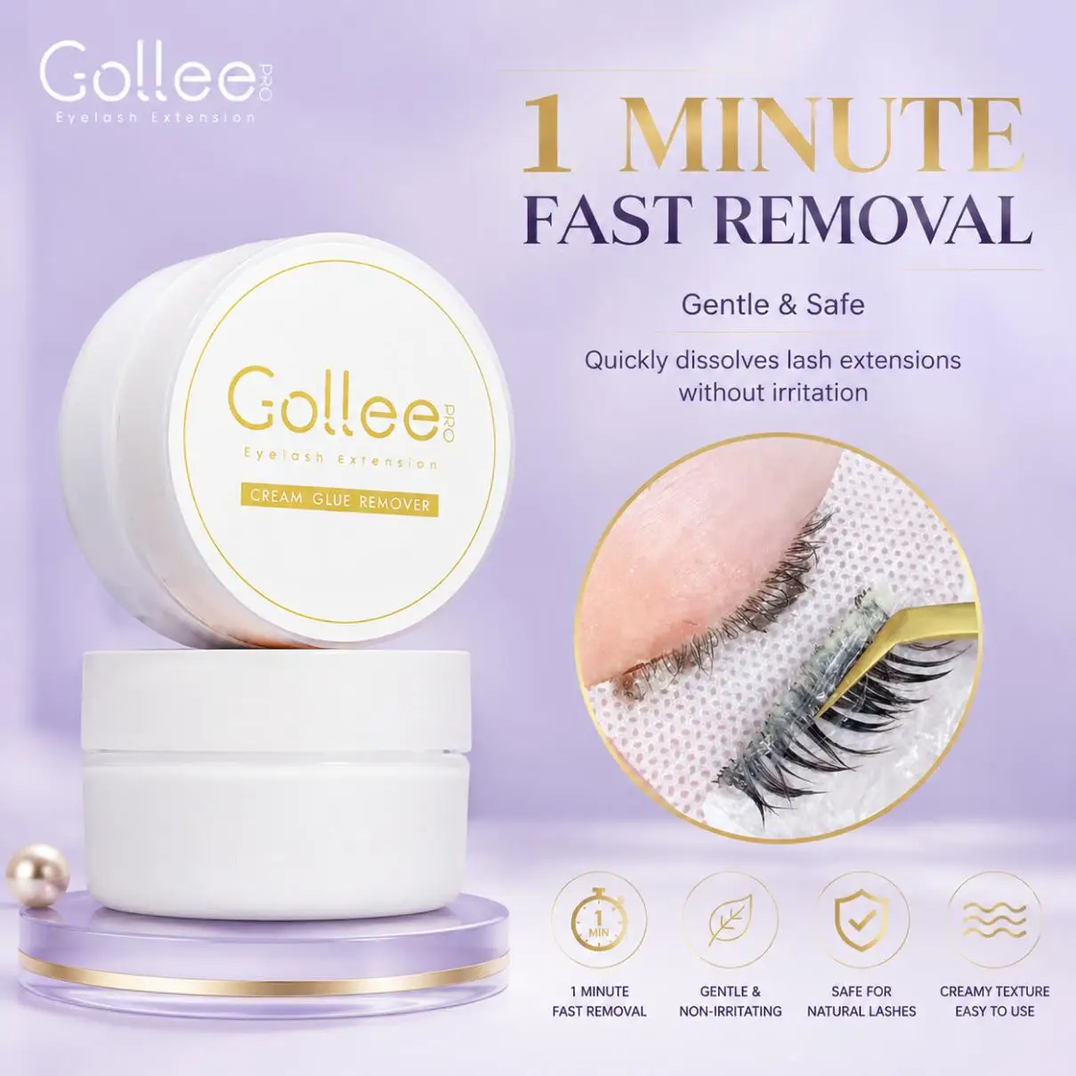 Gollee Peach Smell 15g Eyelash Adhesive Removing Cream No stimulation Fast Cleaning Makeup Remover Grafting Eyelash Adhesive Gel