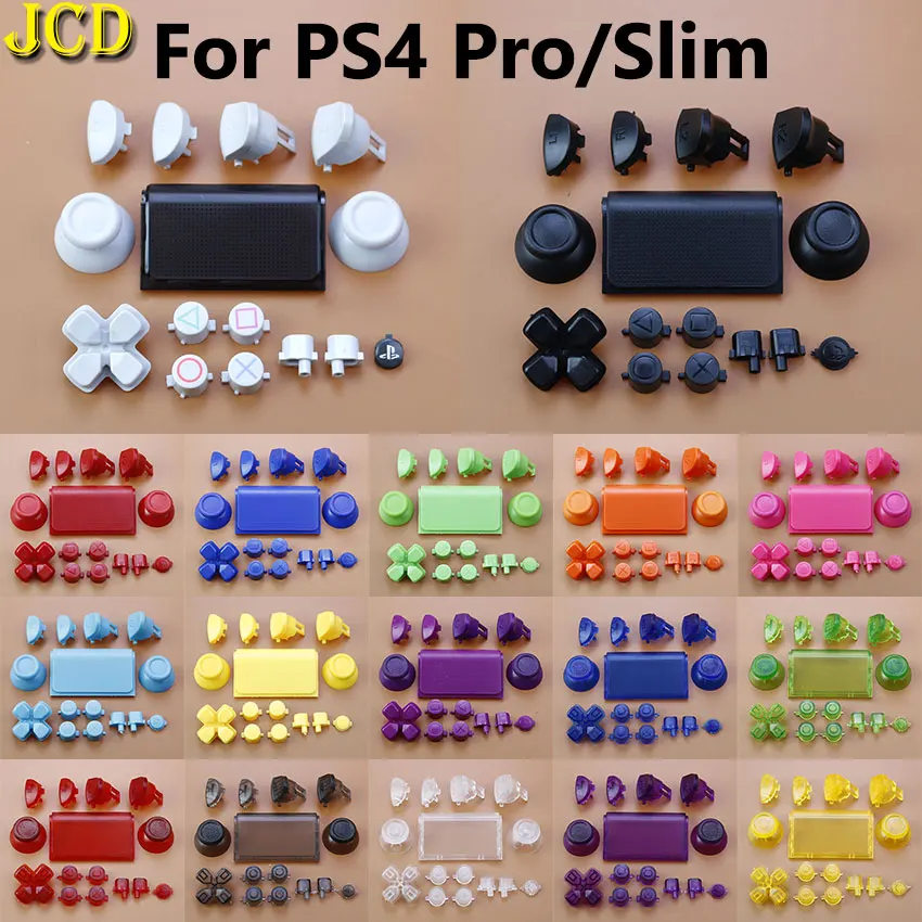 

JCD 1Set Joystick Cap Touch Pad D-pad R1 L1 R2 L2 Direction Key AB XY Full Set Buttons For PS4 Pro Slim JDS 040 050 055 Controll