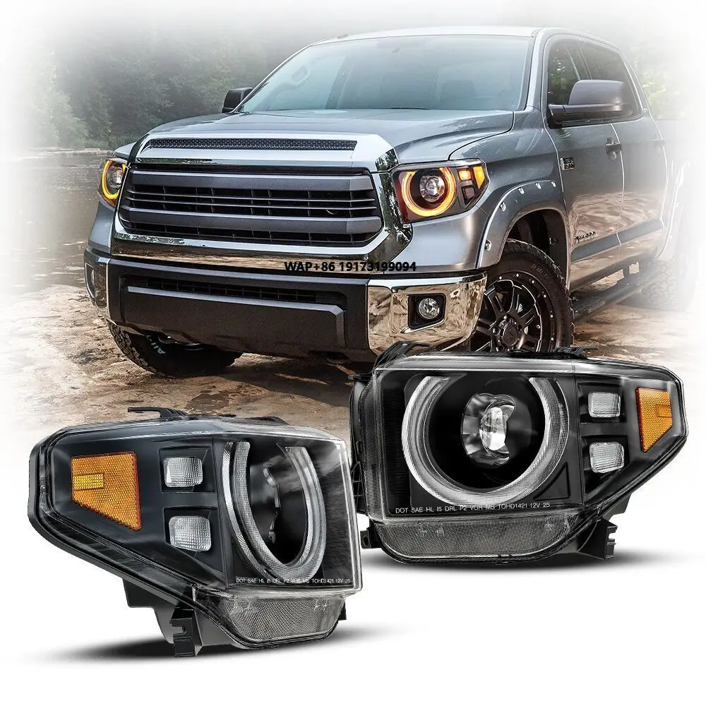 

Headlight Assembly Pair Aftermarket Replacement With DRL for 2014-2021 Tundra Factory Style