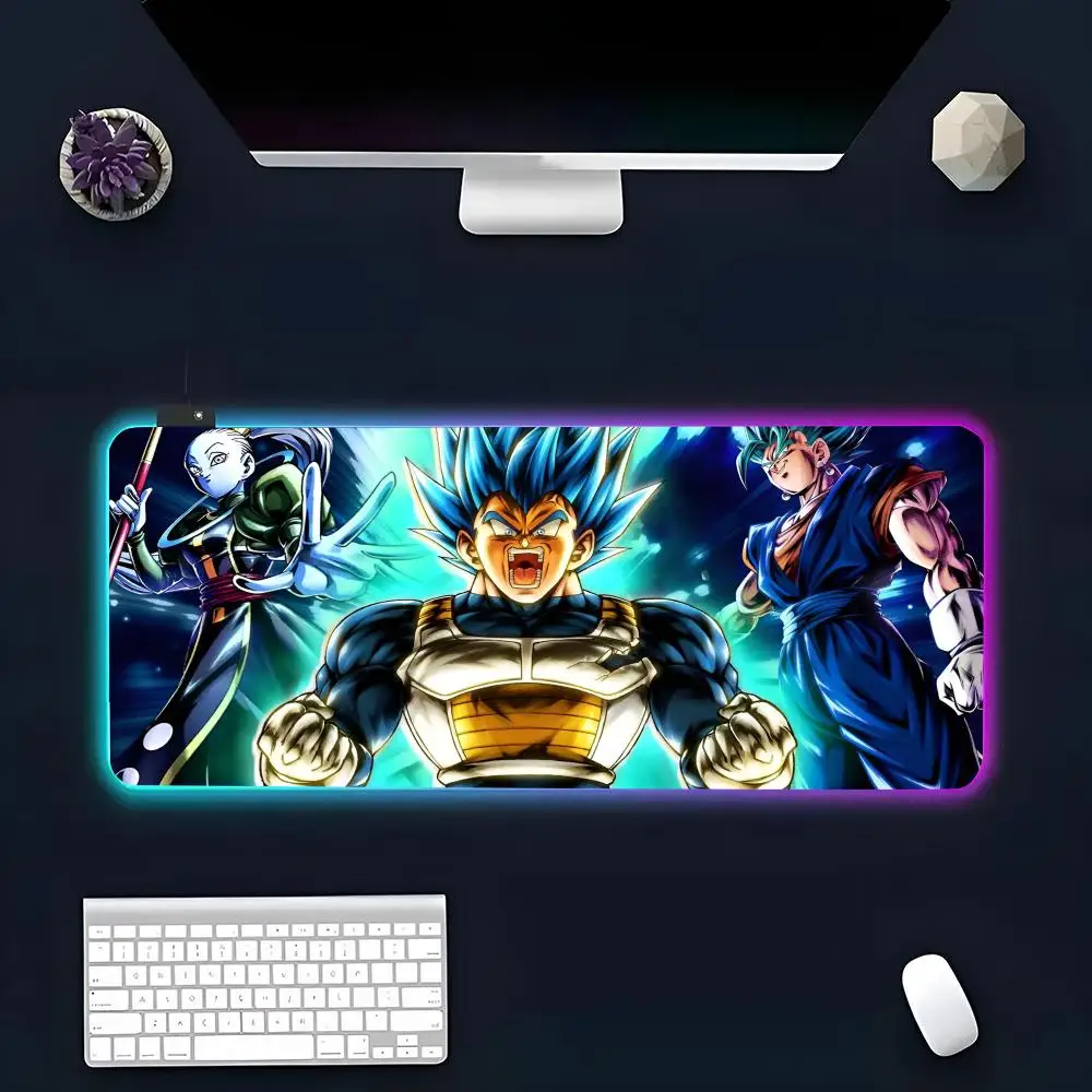 Draken-Ballen Galaxy Vegeta Muismat Rgb Glow Persoonlijkheidsfoto Aangepaste Pc Tafelmat Tapijtmat Spelspeler Toegewijde Led