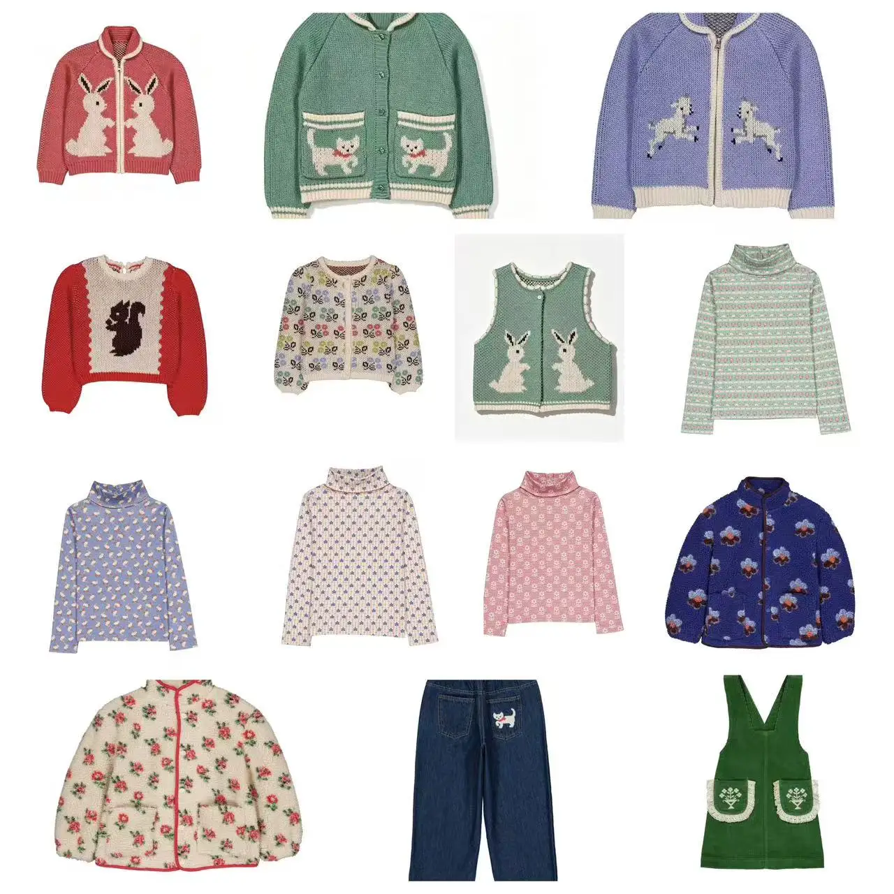 Pre-sale(ship October) 2026 Autumn HE Girls Knitted Embroidery Cardigan Baby Coats Girls Dress Kids Boutique Clothes