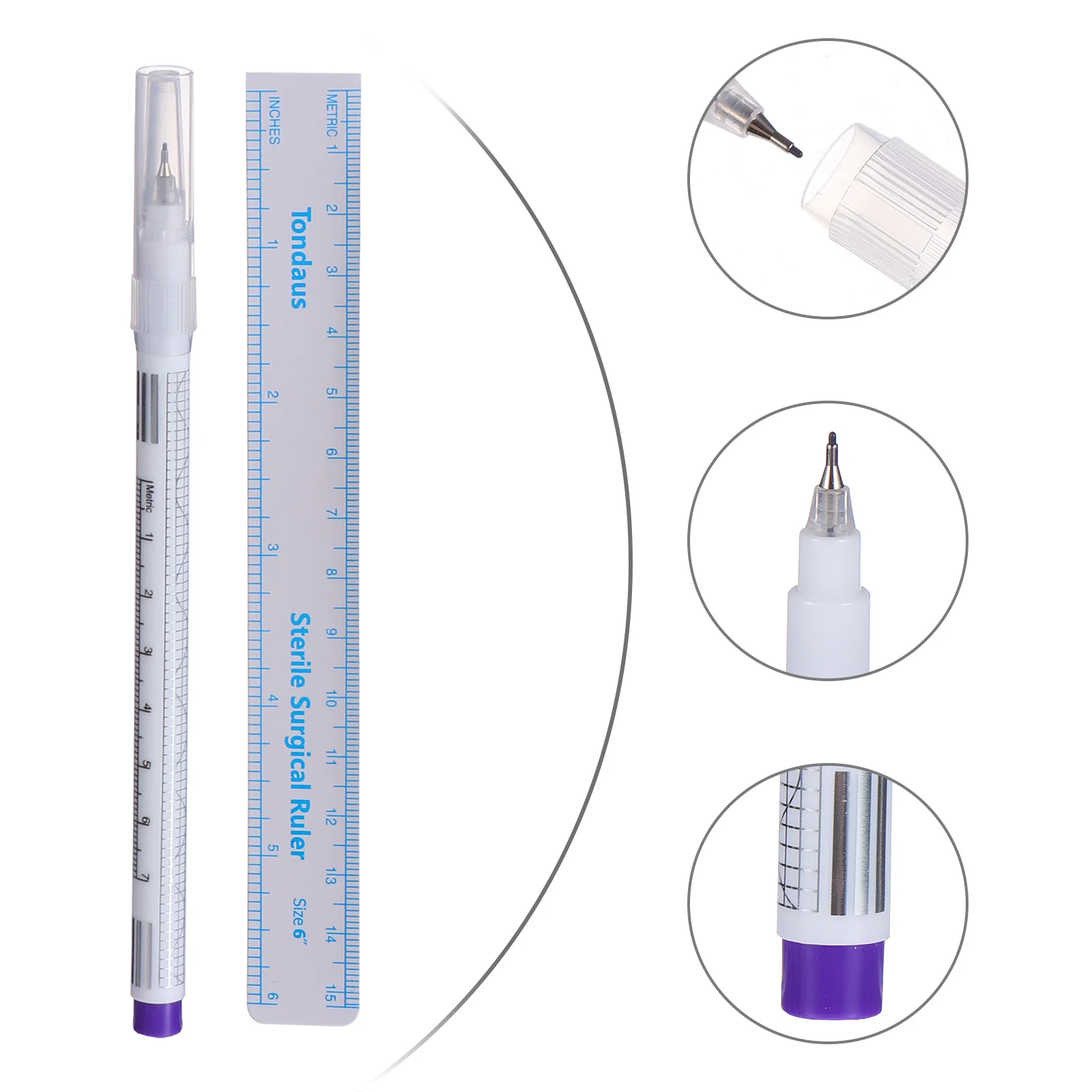 20pcs Tattoo Skin Marking Pen Double Head Temporary Marker For Piercing Positioning Surgical Use Smooth Oil-Based Ink Tool