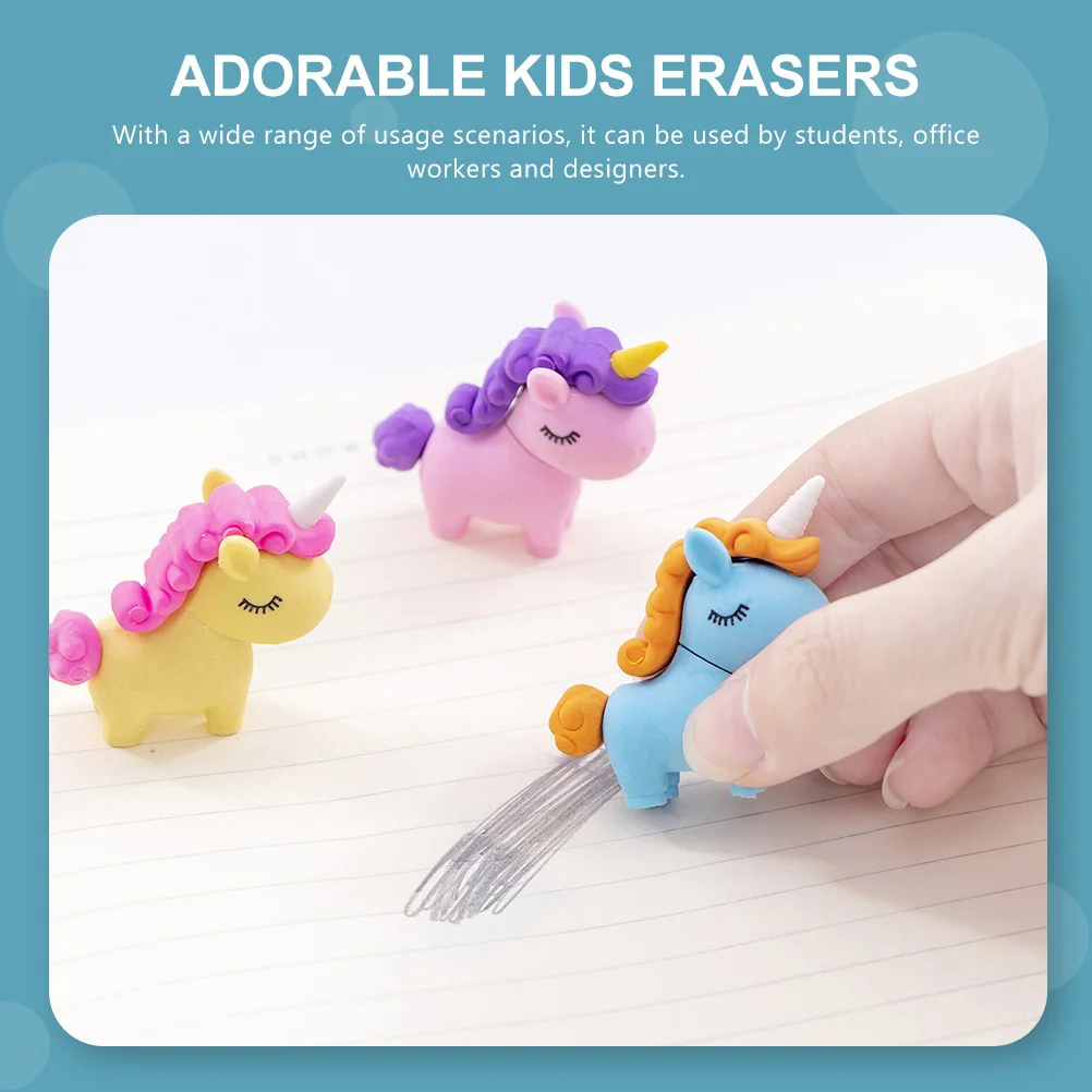 

30Pcs Creative Unicorn Erasers Portable Mini Adorable Pencil Erasers Kids Study Accessory Students Use Kids Accessory