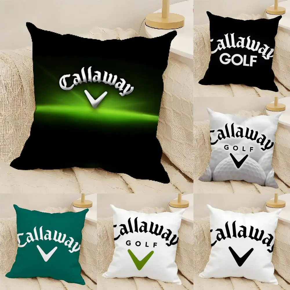 Funda de almohada de golf C-Callaway, de lino natural, con estampado de doble cara, para decoración del hogar, sofá, funda de cojín