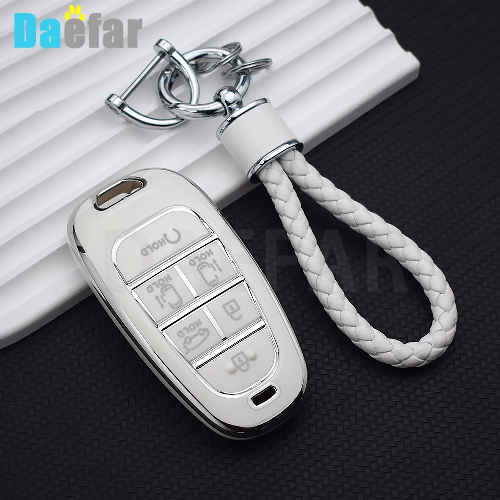 6 Buttons Car Key Case Cover for Hyundai Solaris Sonata Hybrid NEXO NX4 New Grand Santa Fe Tucson 2020 2021 2022 2023