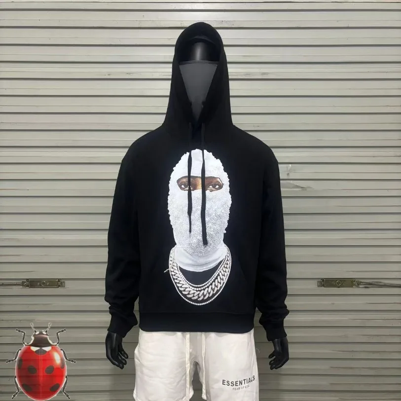 

IH NOM UH NIT Man Pearls Masker Necklace Print Hoodie Terry Cloth Men Women Best Quality Oversize Casual Sweatshirts Pullovers