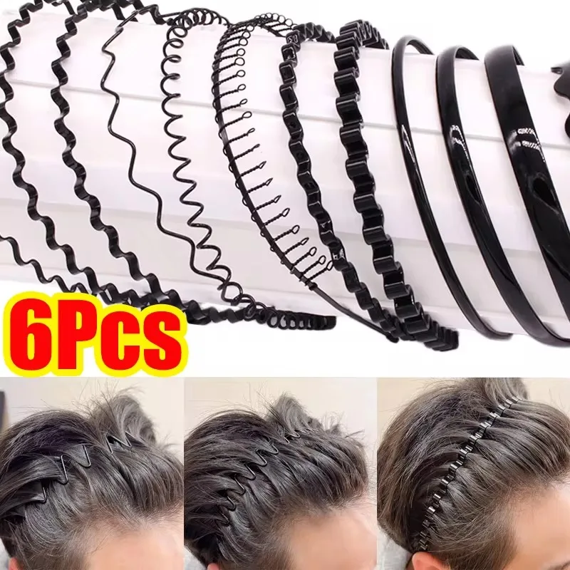 Fashion Wave Mens Women Unisex Black Wavy Hair Head Hoop Band Sports Headband Hairband Headwear Hair Accessories Gift Giving