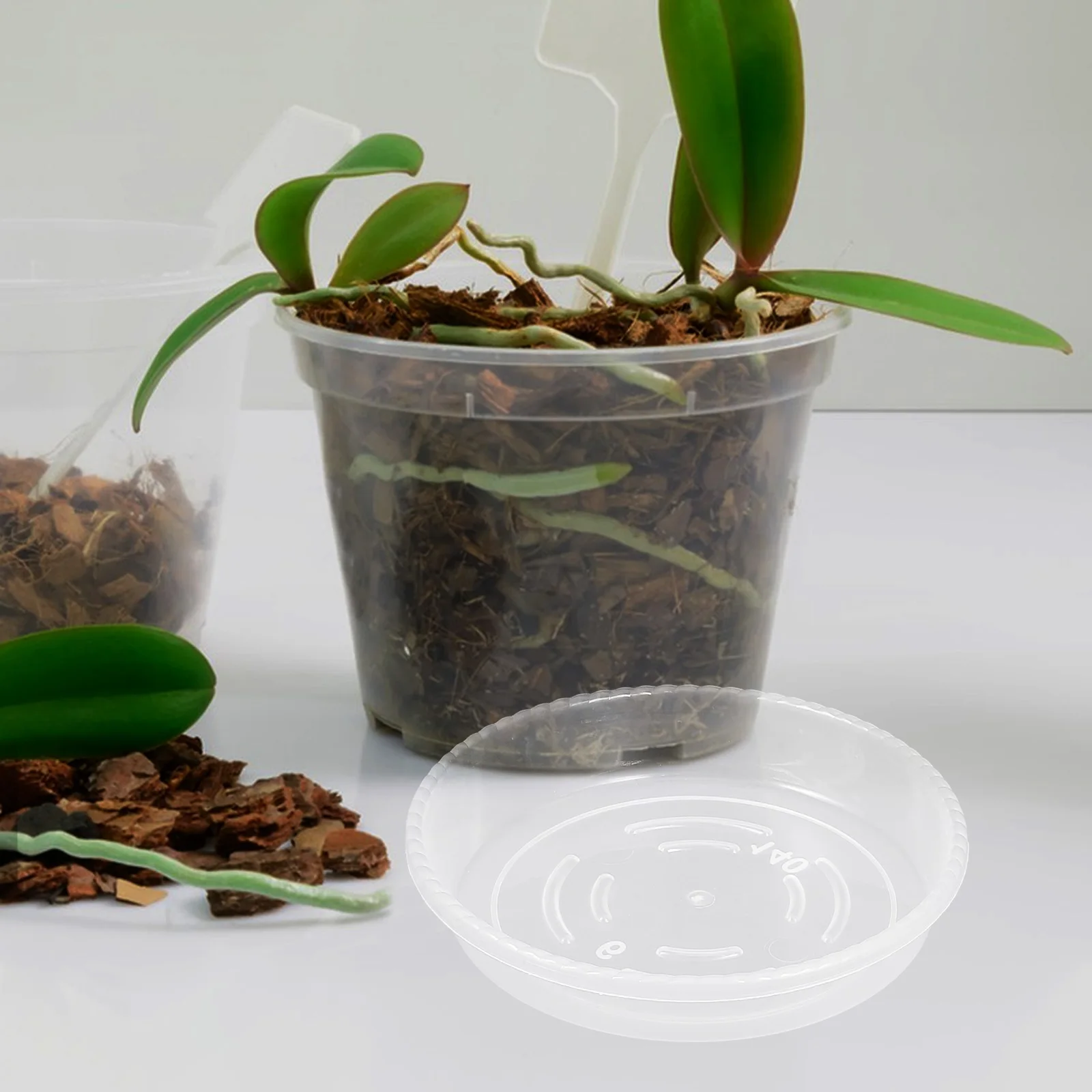 

9pcs Plastic Plant Saucers Clear Round Water-Catching Trays For Indoor Outdoor Flowerpots Drainage Tray Potted Plants Garden