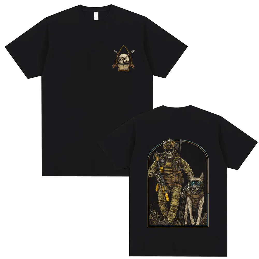 

Forward Observations Group Skeleton Wolf T-shirt Men Women Military Wind Survey Soldier T Shirts Male Casual Oversized Tshirt